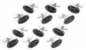 Cufflinks - Oval Black Father of the Groom